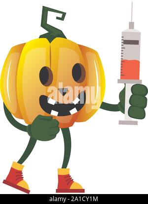 Potiron avec injection, illustration, vecteur sur fond blanc. Illustration de Vecteur