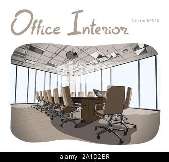 Salle de réunion part croquis vector illustration Illustration de Vecteur
