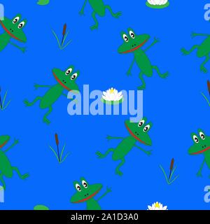 Caricature des petites grenouilles. Vector illustration parfaite pour les enfants. Illustration de Vecteur