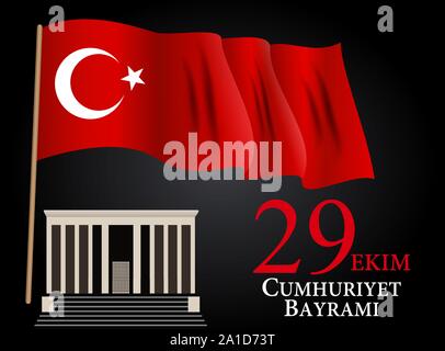 29 Ekim Cumhuriyet Bayraminiz. La traduction 29 octobre Journée de la République de Turquie. Vector Illustration Illustration de Vecteur