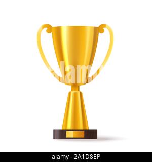 Sport 3D réaliste ou trophée Golden cup Illustration de Vecteur