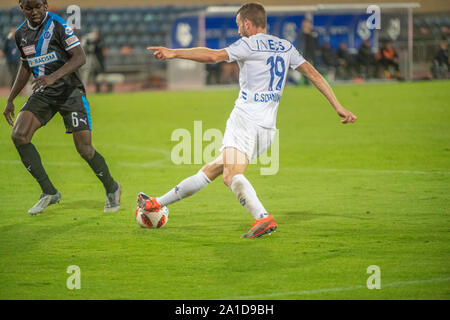 Lausanne, Suisse. 25 Septembre, 2019. Lausanne, Suisse - 2019/09/25 : Christian Schneuwly du Fc Lausanne Sport fait en action pendant le Défi suisse ligue match entre Fc Lausanne Sport et Grasshopper Club Zürich (photo de Eric Dubost/Pacific Press) Credit : Pacific Press Agency/Alamy Live News Banque D'Images