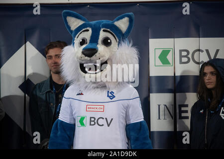 Lausanne, Suisse. 25 Septembre, 2019. Lausanne, Suisse - 2019/09/25 : La mascotte du Fc Lausanne Sport qui est présent pendant le Défi suisse ligue match entre Fc Lausanne Sport et Grasshopper Club Zürich (photo de Eric Dubost/Pacific Press) Credit : Pacific Press Agency/Alamy Live News Banque D'Images