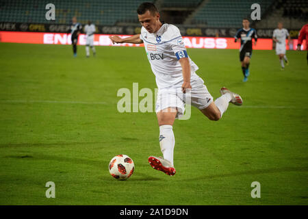 Lausanne, Suisse. 25 Septembre, 2019. Lausanne, Suisse - 2019/09/25 : Stjepan Kukuruzovic du Fc Lausanne Sport fait en action pendant le Défi suisse ligue match entre Fc Lausanne Sport et Grasshopper Club Zürich (photo de Eric Dubost/Pacific Press) Credit : Pacific Press Agency/Alamy Live News Banque D'Images