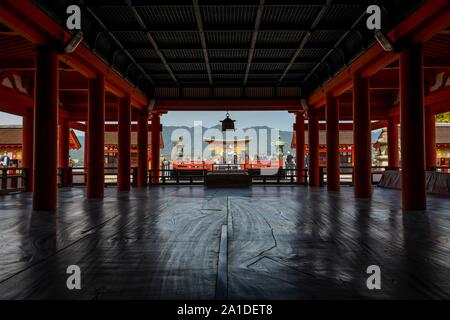 Sanctuaire d'Itsukushima, Miyajima, Hiroshima, Japon Bay Banque D'Images