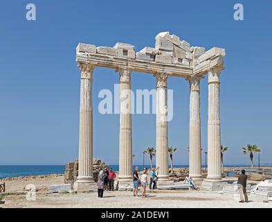 Restes du Temple d'Apollon, Side, Antalya Province, Turkey Banque D'Images
