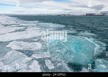 La banquise, Bjornsundet, île du Spitzberg, archipel du Svalbard, Norvège Banque D'Images