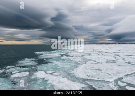 La banquise, Bjornsundet, île du Spitzberg, archipel du Svalbard, Norvège Banque D'Images