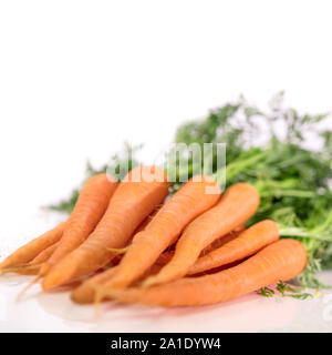 Carottes fraîches in front of white background Banque D'Images