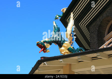 La Grande Pagode dans l'restauré Jardins botaniques royaux de Kew, une folie conçue par Sir William Chambers en 1762, pour la Princesse Augusta, à Richmond, Royaume-Uni Banque D'Images