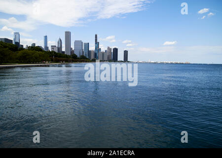 chicago city skyline as seen from the museum campus and lakefront trail chicago illinois united states of america Banque D'Images