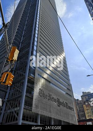 New York, USA. 10 Sep, 2019. Bâtiment de la New York Times maison d'édition de journaux. Crédit : Alexandra Schuler/dpa/Alamy Live News Banque D'Images