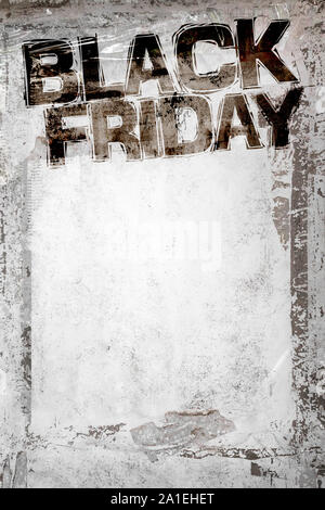 Le Vendredi Noir Grunge fond grungy avec cadre et reste de scotch et de cellophane. Entièrement éditables. Élément de design artistique sale, fort, frame Banque D'Images