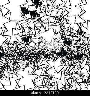 Lignes aléatoire abstraite noir et blanc de la texture, de l'art abstrait, abstract pattern. Ragged, ondulé, carton ondulé fouillis de formes en ligne Illustration de Vecteur