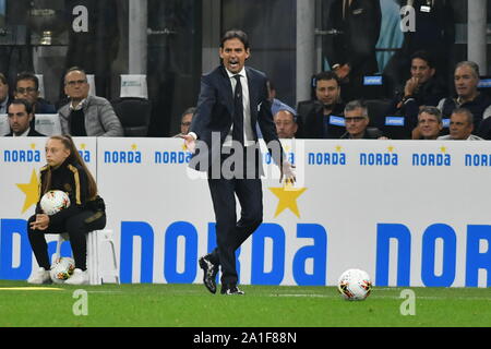 SIMONE INZAGHI ENTRAÎNEUR LAZIO Lazio Vs pendant les , Milano, Italie, 25 Sep 2019, Serie A italienne de football championnat de football hommes Banque D'Images