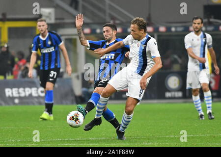 LUCAS LEIVA LAZIO ET STEFANO SENSI pendant les INTER Vs Lazio , Milano, Italie, 25 Sep 2019, Serie A italienne de football championnat de football hommes Banque D'Images