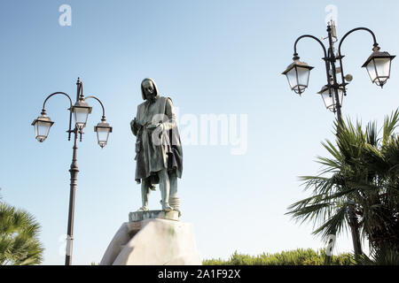 Mémorial à la mythique célèbre Flavio Gioia, inventeur de la boussole à l'Amalfi Coast, Banque D'Images