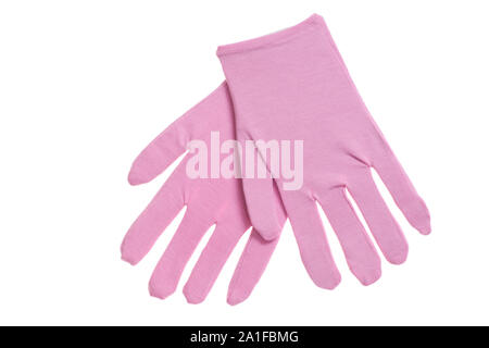 Paire de gants de ménage en caoutchouc isolated on white Banque D'Images