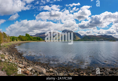 Panorama de la gamme Ben Nevis dans les Highlands écossais - près de Fort William Banque D'Images