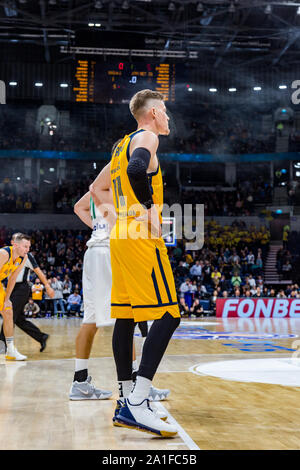 Jonas Jerebko, # 11 de Khimki Moscou pendant un russe VTB United League entre Khimki Moscow et Zielona Gora.Khimki Moscow a gagné 79-75. Banque D'Images