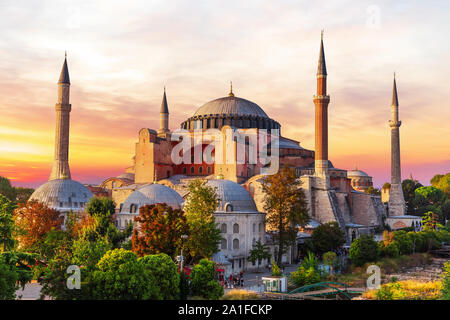 Sainte-sophie, une célèbre vue d'Istanbul, coucher du soleil Banque D'Images