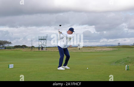 ST ANDREWS, ÉCOSSE. 26 SEPTEMBRE 2019 : Wladimir Klitschko lors de la première partie de l'Alfred Dunhill Links Championship, Tournoi de Golf du Tour Européen à St Andrews, Scotland Banque D'Images