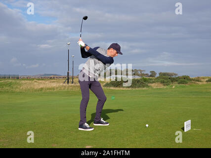 ST ANDREWS, ÉCOSSE. 26 SEPTEMBRE 2019 : Michael Vaughan lors de la première partie de l'Alfred Dunhill Links Championship, Tournoi de Golf du Tour Européen à St Andrews, Scotland Banque D'Images