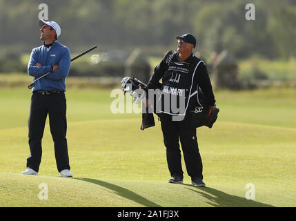 ST ANDREWS, ÉCOSSE. 26 SEPTEMBRE 2019 : Edoardo Molinari de l'Italie lors de la première partie de l'Alfred Dunhill Links Championship, Tournoi de Golf du Tour Européen à St Andrews, Scotland Banque D'Images