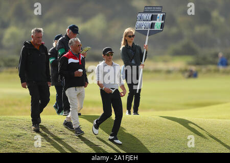 ST ANDREWS, ÉCOSSE. 26 SEPTEMBRE 2019 : Musicien Bradley Simpson lors de la première partie de l'Alfred Dunhill Links Championship, Tournoi de Golf du Tour Européen à St Andrews, Scotland Banque D'Images