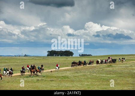 Un pèlerinage à cheval en Alentejo. Les gens de cheval pratique de l'équitation comme une expression de la culture, au patrimoine et à la foi par pèlerinage à cheval. V Banque D'Images