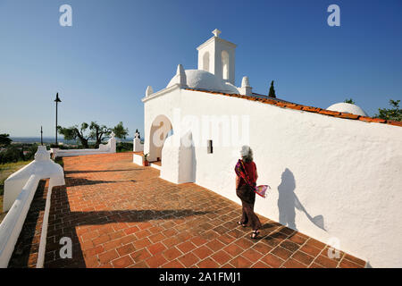 La lumière blanche chapelle de Nossa Senhora de Guadalupe. Serpa, Portugal Banque D'Images