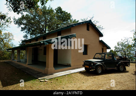 Kanda Forest Rest House, où Jim Corbett séjourné quand maneating la Kanda après le tigre, le parc national de Corbett, Uttarakhand, Inde Banque D'Images