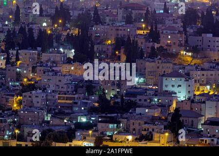 Vue de Sheikh Jarrah un quartier majoritairement palestinien à Jérusalem-est, Israël Banque D'Images