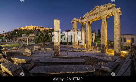 Athéna Archegetis Gate à Athènes, Grèce Banque D'Images