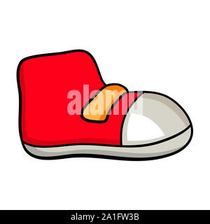 Rouge chaussures cartoon boy boot isolé sur fond blanc Banque D'Images