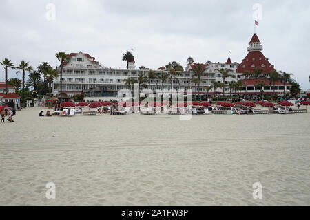 Coronado, Californie/USA - 23 juin 2019 : l'hôtel del Coronado, un des rares exemples survivants de l'époque victorienne en bois beach resort. Banque D'Images