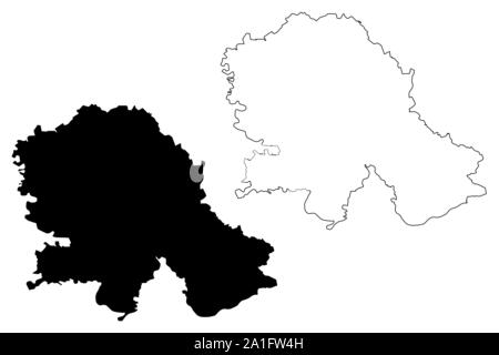 Province autonome de Voïvodine (République de Serbie) map vector illustration gribouillage, croquis de la Voïvodine site Illustration de Vecteur