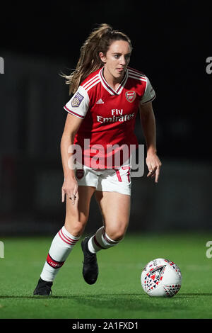 Manchester, UK. 26 Sep, 2019. Manchester, Angleterre - 26 SEPTEMBRE : Lisa Evans d'Arsenal sur la balle au cours de l'UEFA Women's Champions League Round 32 match entre FC et Arsenal FC Fiorentina à Meadow Park, le 26 septembre 2019 à Borehamwood, Angleterre. (Photo de Daniela Porcelli/SPP) : Crédit Photo de presse Sport/Alamy Live News Banque D'Images