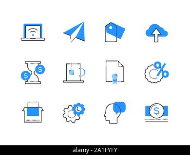 Business Internet - ligne style design icons set Illustration de Vecteur