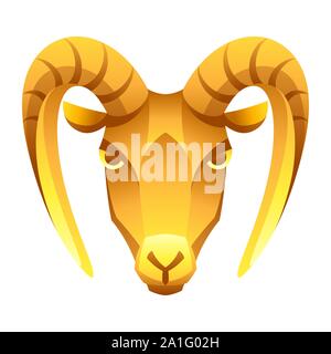 Signe astrologique Capricorne, horoscope d'or symbole. Illustration de Vecteur