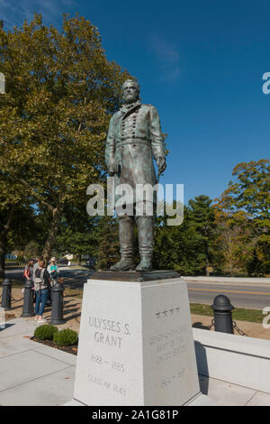 Général Ulysses S. Grant Monument statue à l'Académie militaire des États-Unis, West Point, NY, USA Banque D'Images