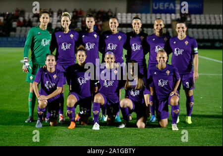 Boreham Wood (Royaume-Uni). 26 Sep, 2019. Manchester, Angleterre - 26 SEPTEMBRE : Fiorentina Femmes Photo de l'équipe pendant l'UEFA Women's Champions League Round 32 match aller 2e entre les femmes et les femmes d'Arsenal Fiorentina à Meadow Park Stadium le 25 septembre 2019 à Borehamwood, Angleterre : Crédit photo Action Sport/Alamy Live News Banque D'Images