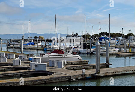 San Leandro Marina sur la baie de San Francisco, Californie Banque D'Images