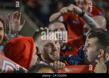 26 SEPTEMBRE 2019 , Stade AJ Bell, Salford, Angleterre ; Betfred Super League Rugby, de l'éliminateur de ronde 2, Salford Red Devils vs Castleford Tigers ; Credit : Dean Williams/News Images Banque D'Images