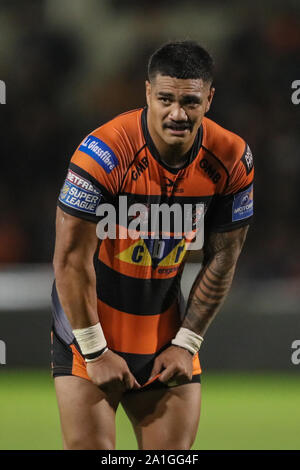 26 SEPTEMBRE 2019 , Stade AJ Bell, Salford, Angleterre ; Betfred Super League Rugby, de l'éliminateur de ronde 2, Salford Red Devils vs Castleford Tigers ; Credit : Mark Cosgrove/News Images Banque D'Images