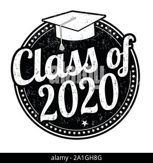 Classe de 2020 grunge rubber stamp on white, vector illustration Illustration de Vecteur