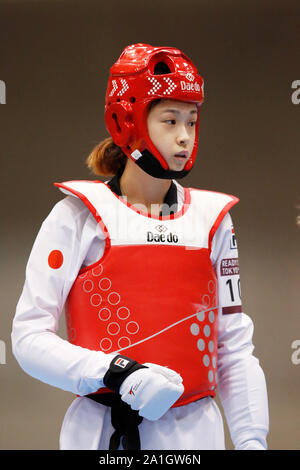 Makuhari Messe, Chiba, Japon. 27 Sep, 2019. Kiyoko Nagano (Japon), Septembre 27, 2019 - READY STEADY : Taekwondo Taekwondo - TOKYO Women's Gyeorugi -49kg au Makuhari Messe, Chiba, Japon. Credit : Naoki Morita/AFLO SPORT/Alamy Live News Banque D'Images