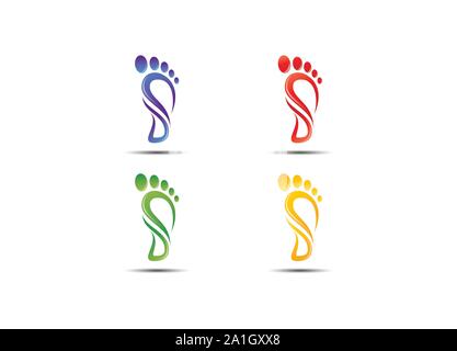 Soins du pied et logo icône modèle, soins du pied et de la cheville, la clinique du pied dessins de logos, conceptions de logo Vector Soin des pieds, pied logo design template Illustration de Vecteur