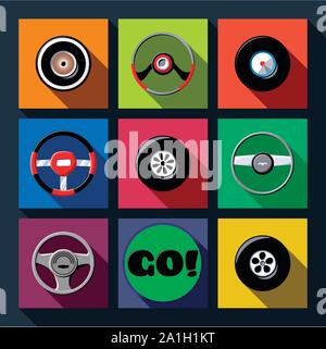 Ensemble d'icônes de l'automobile grande ombre télévision Illustration de Vecteur