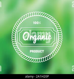 Étiquette vintage naturel sur l'arrière-plan flou Illustration de Vecteur